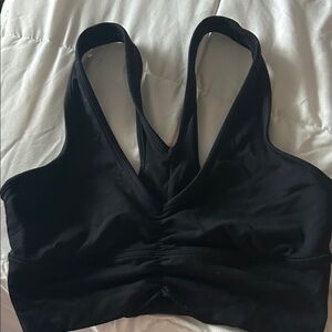 Alo black ruched sports bra size M